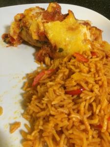 Enchilada mit Reis