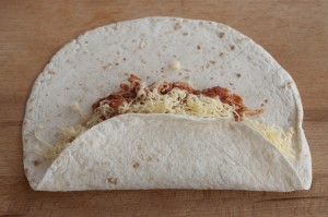 Pulled Chicken Wrap falten unten