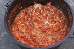 Pulled Chicken fertig und gerupft