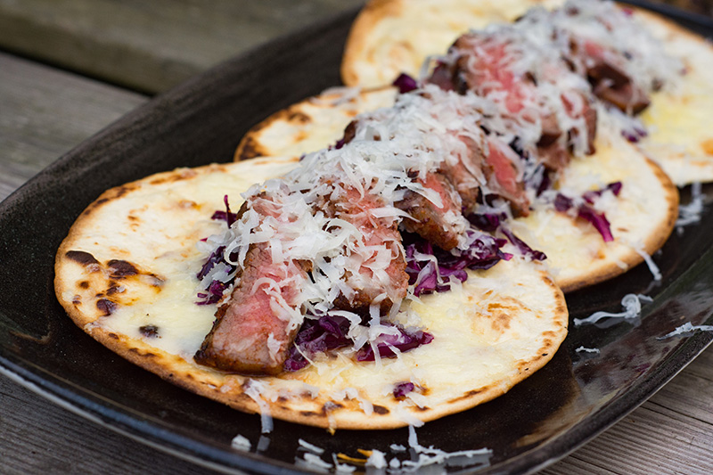 Redmountain BBQ Grillkurse Erkelenz Tacos mit Steak und Provolone und Rotkohlsalat